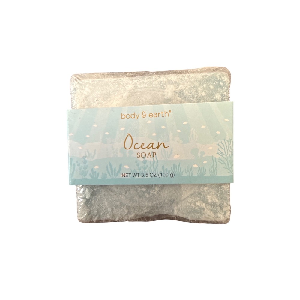 Body & Earth Ocean Bar‎ Soap 3.5oz Blue Marbled Scented Cleansing Bath Bar NEW